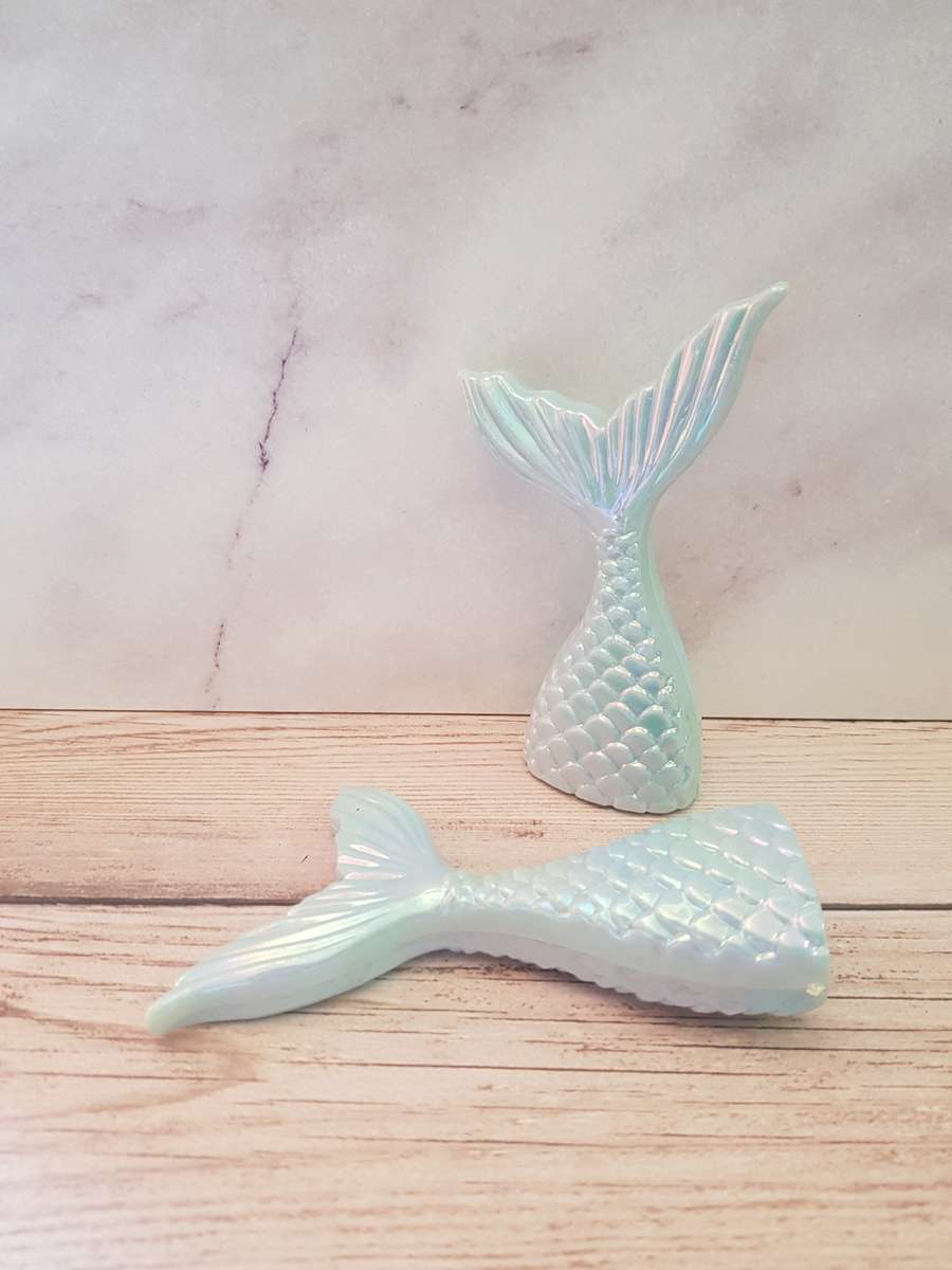 Mermaid Tail Sweet Container, 10.5x4.5x2.5cm - Pearl blue