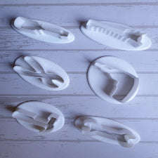 6 Piece Plastic Construction Tools Equipment Cookie Cutter Set