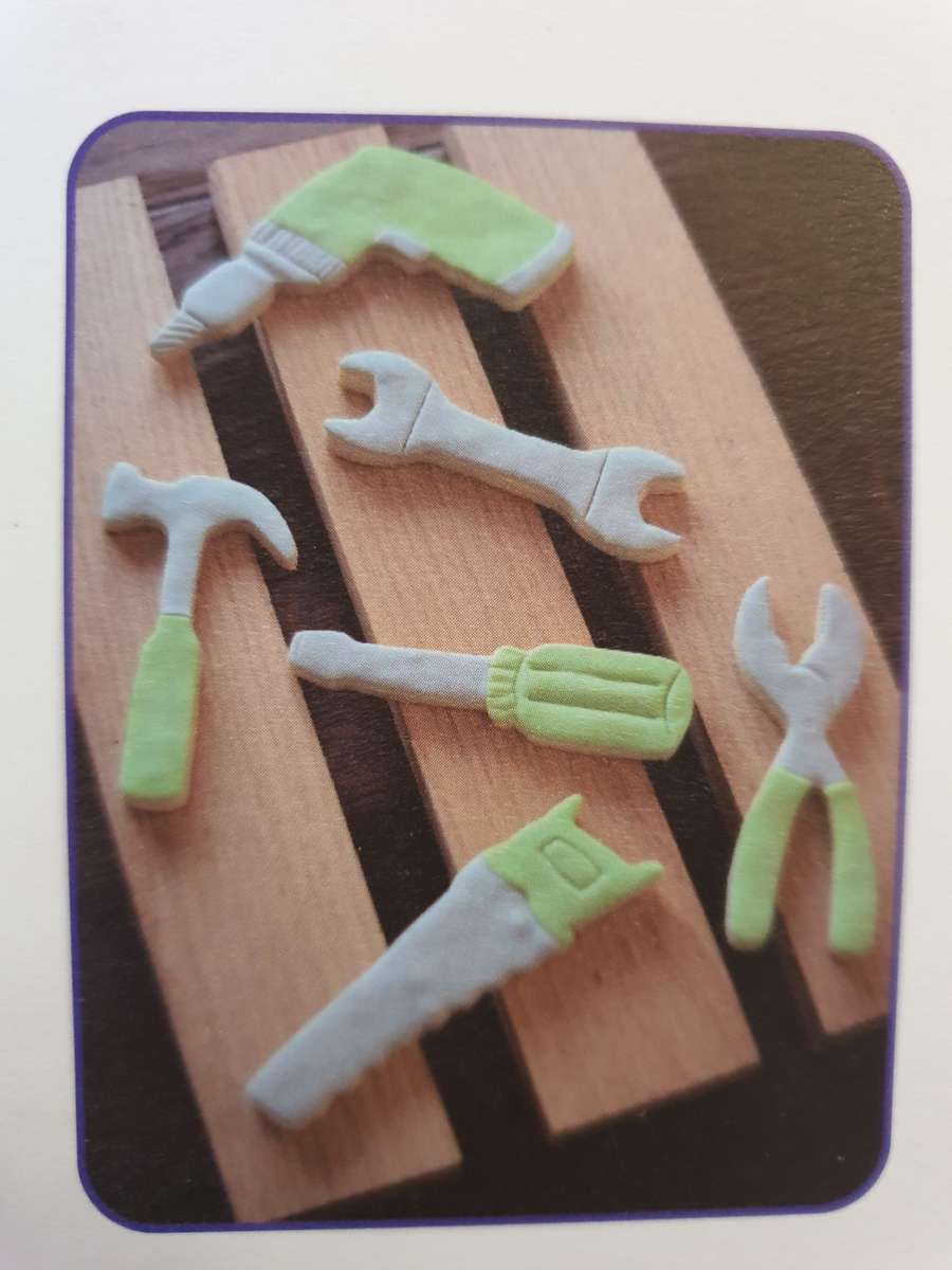 6 Piece Plastic Construction Tools Equipment Cookie Cutter Set