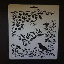 Flower Bird A4 cake stencils, H