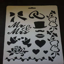 Wedding A4 Stencil, S