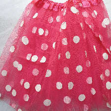 Adult lady tutu skirt - Dark Pink polka dot 40cm
