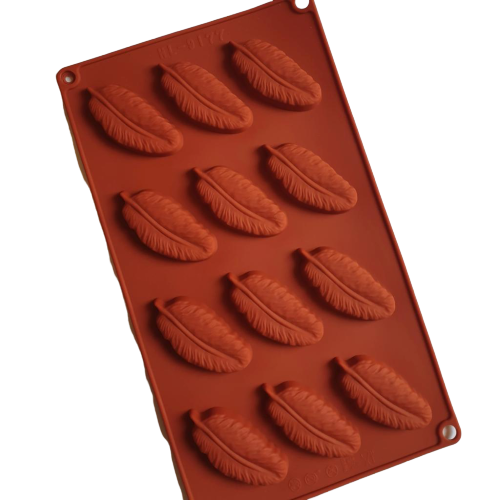 B, Silicone mould, Soap Chocolate Fondant, Feather, depth 3x6.4cm 0.7