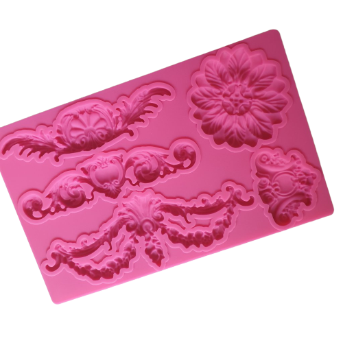 Flower Brooch embellishment  sugar paste silicone mould B