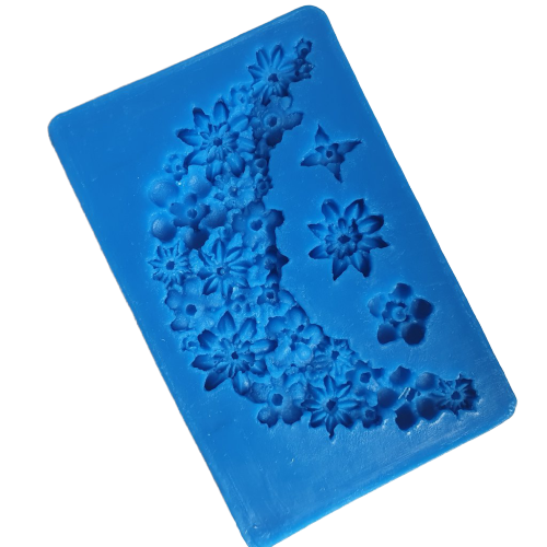Flower drape border silicone mould, 12x7.4cm