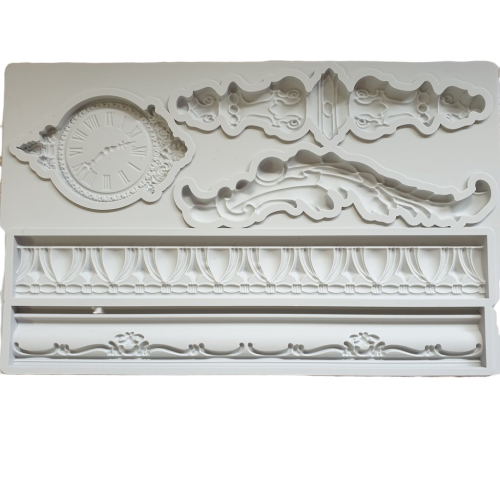 Vintage clock sugar paste silicone mould C