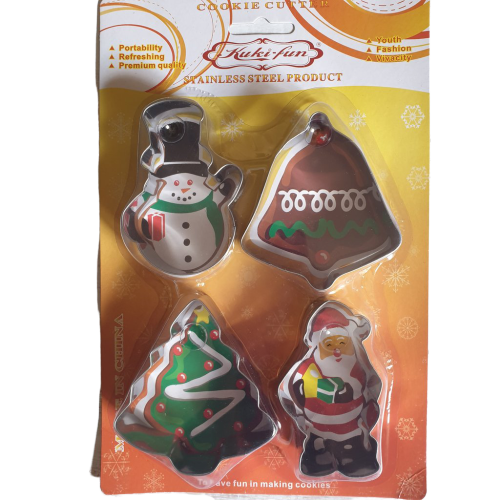 4 piece Christmas metal cutter set