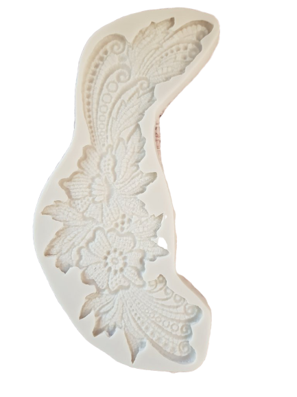 Lace Flower Border A silicone mould, 19.3x7.5cm