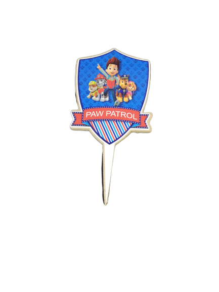 Wooden Paw Patrol Cake Topper, 6.7x9cm