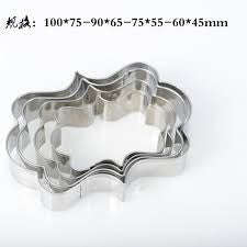Frame box metal cookie cutter set, 10x7.2cm, 9x6.3cm, 7.5x5.3cm, 6.3x4.3cm