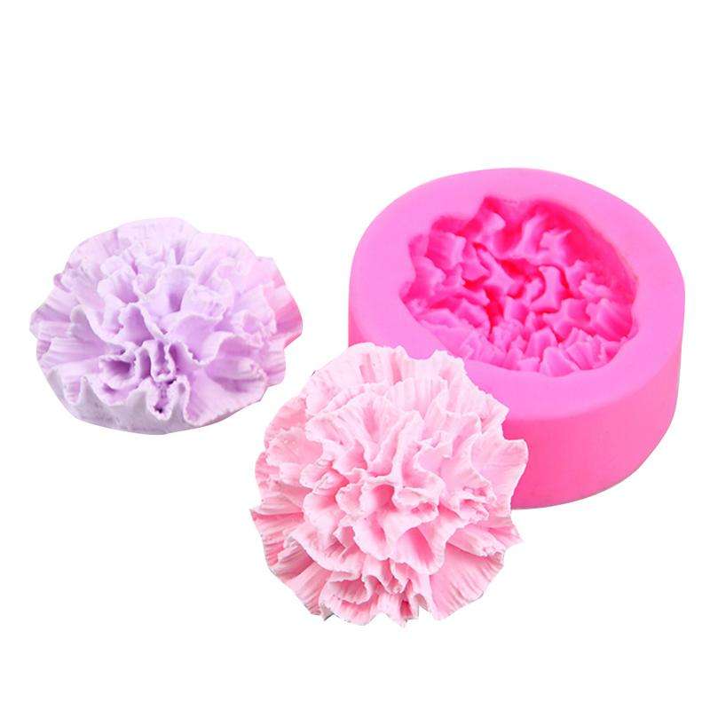 3D Cupcake Carnation flower silicone mould, 5cm