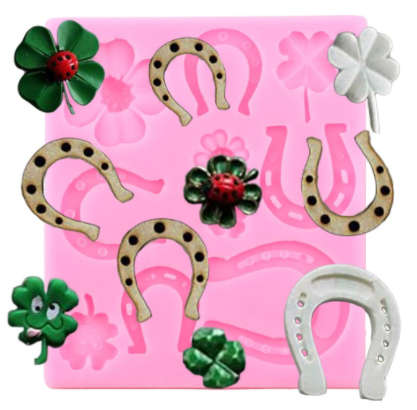 Horse Shoe, Four Leaf Clover Silicone mould,