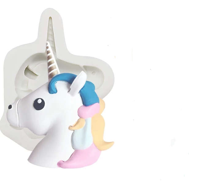 Large Unicorn head silicone mould, 8.4x9.5cm