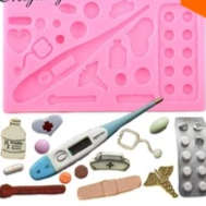 Doctor theme silicone mould, Pills 7.3x3cm