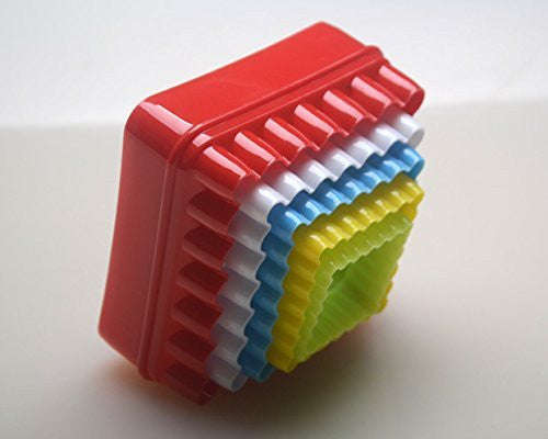 Square plastic cookie cutter set, 7cm, 5.5cm, 4.7cm, 4cm, 3.3cm
