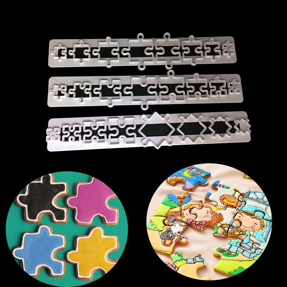 Puzzle tappit ruler plastic cutter