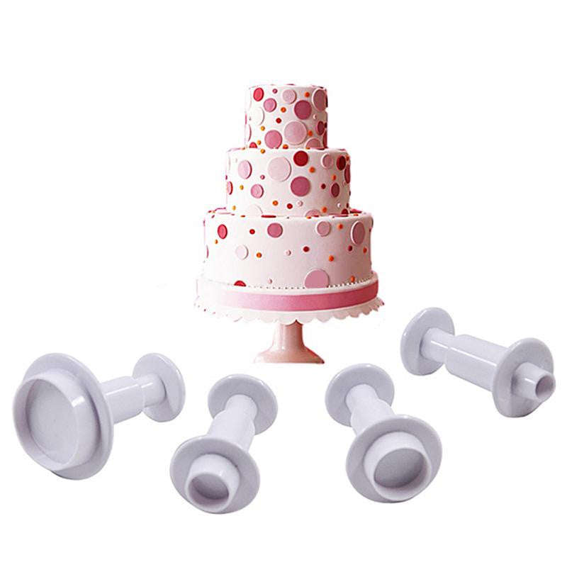 Small tiny Round Fondant plunger Cutter 4 piece