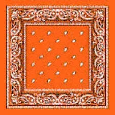 Orange headband /  party bandana - perfect for cowboy party  54x54cm