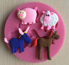 Silicone fondant farm animal mould