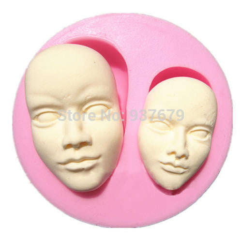 Silicone fondant mould Human Face. size of mould 7x6cm