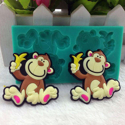 Monkey silicone mould, fondant, size of mould 10x5.5cm