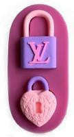 LV Lock silicone mould, for fondant, size of mould 10x5cm