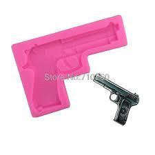 Silicone mould Gun Army ,length 9.5cm