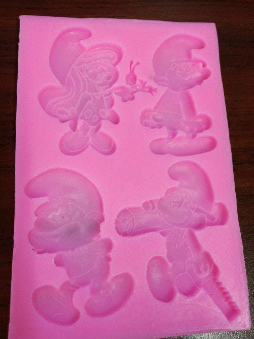 Smurf silicone mould, for fondant, +-6x3.5cm