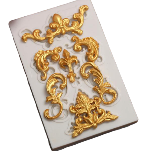 Vintage border silicone mould, size of mould 9.5x5.5cm