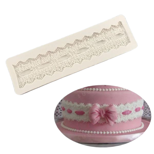Lace Ribbon silicone mould, 15.7x3.32cm