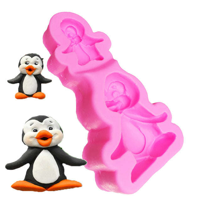 Penguin silicone mould, 4.5x4cm, 2.5x2.5cm