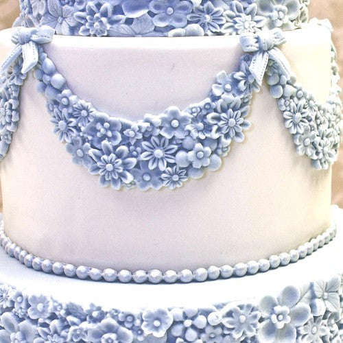 Flower drape border silicone mould, 12x7.4cm