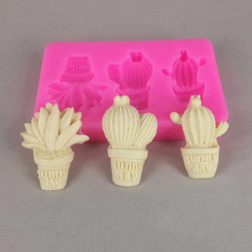 Cactus silicone mould, middle 2.3x3.7cm
