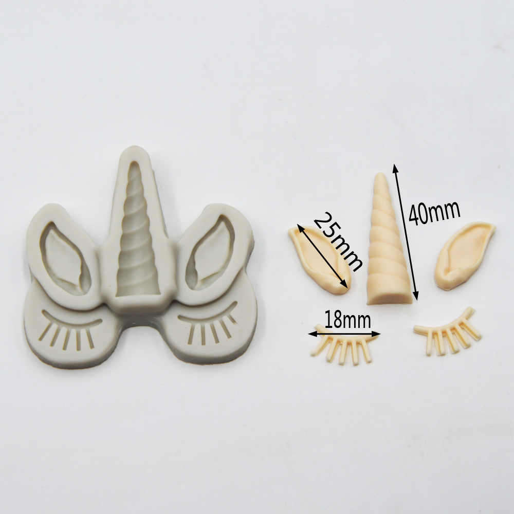 Unicorn horn, ears and lashes cupcake mould