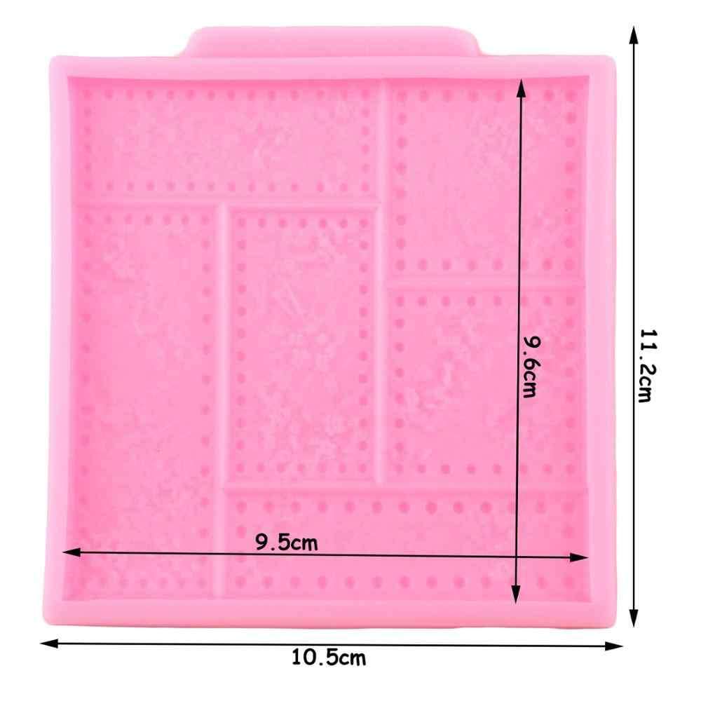 Steampunk Metal Plate Fondant silicone mould, 9.7x9.7cm