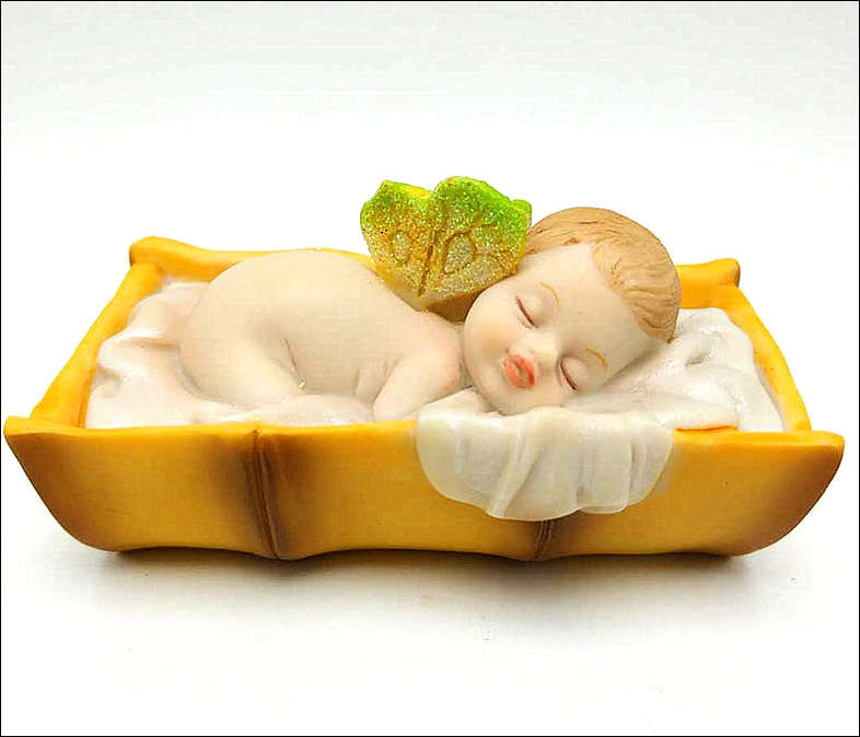 Sleeping Baby in Crib Silicone Mould, Soap mould, 3x8x4cm