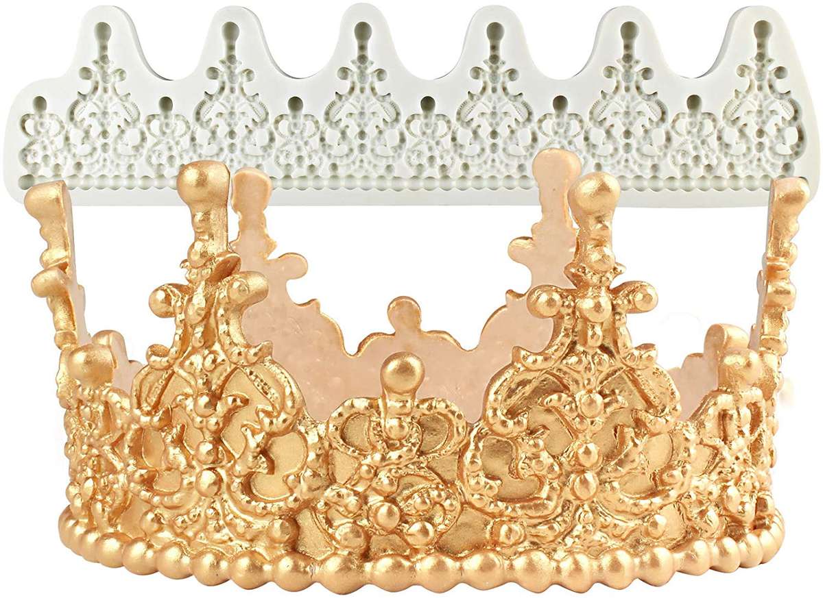 Large Vintage Tiara border silicone mould, 33.5x7cm