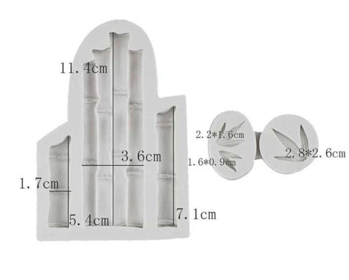 Bamboo border Silicone mould, Middel Bamboo: 3.4x11cm