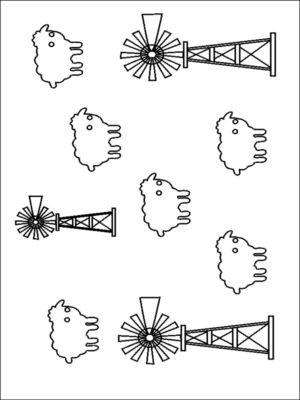 AAA119 Hard Plastic Chocolate Mould Farm Windmill 8x5cm and 6x3.5cm