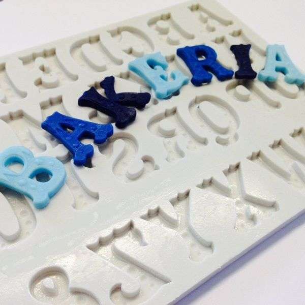 Alphabet silicone mould, +-2x2cm