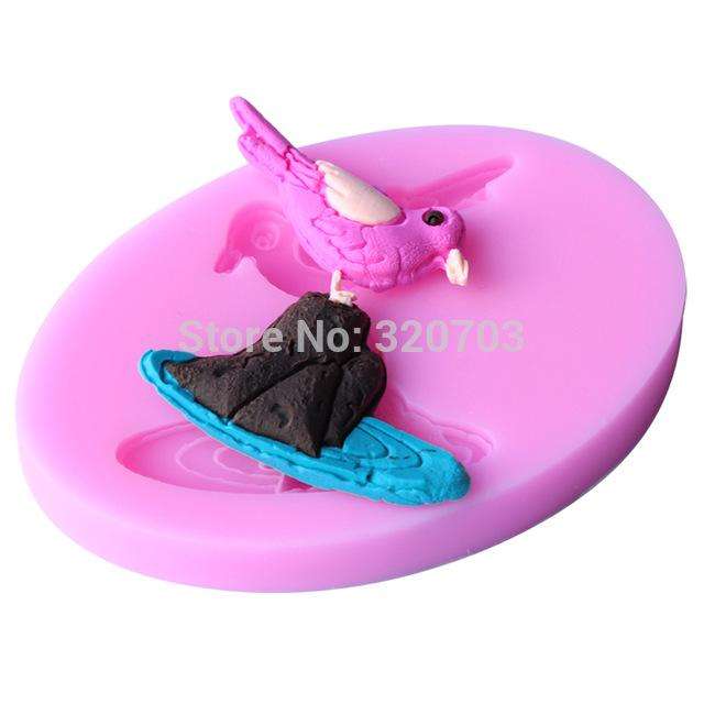 Bird on rock silicone mould