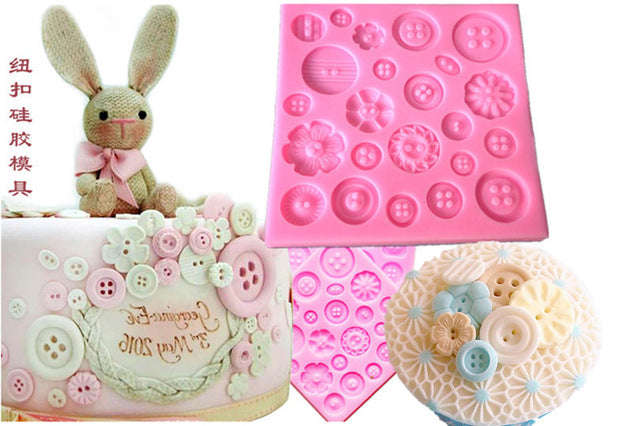 Buttons silicone mould, biggest button 2.5cm
