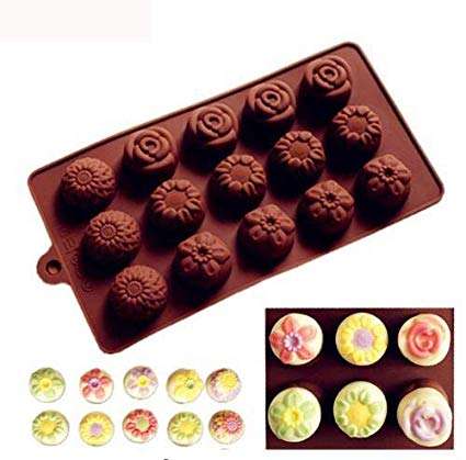 Chocolate truffle silicone mould flowers, F