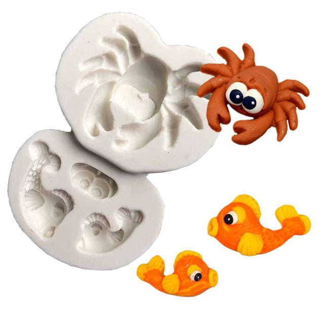 Silicone Mould Crab and Fish