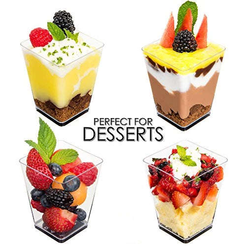 Plastic Dessert Pudding cup, 4.5x4.5x6.5cm, 24pc, PLC038