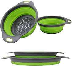 Collapsable silicone and plastic Strainer colander, 22cm