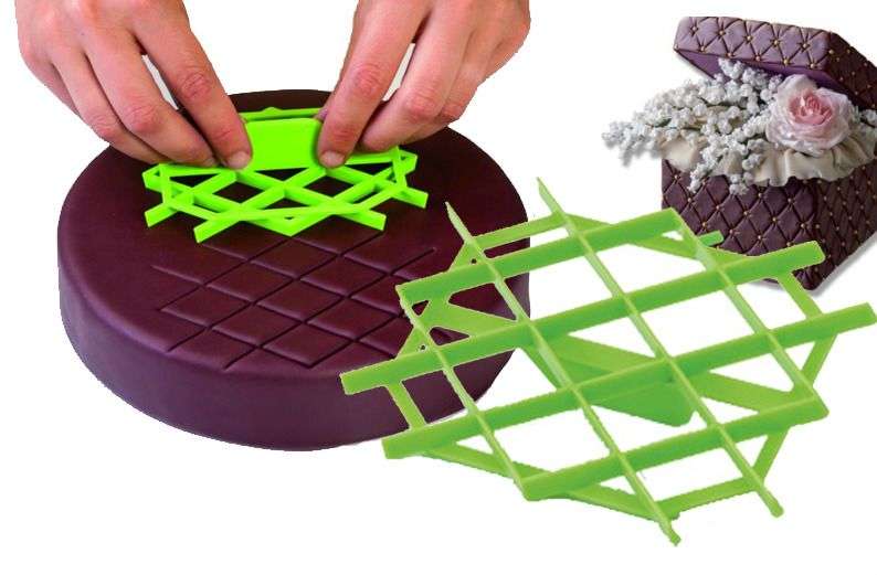 Nr25, Fondant clay embosser, Diamond quilting, 14x8cm