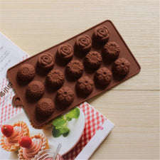 Chocolate truffle silicone mould flowers, F