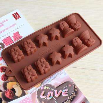 Chocolate truffle silicone mould Gift, bell, star, M