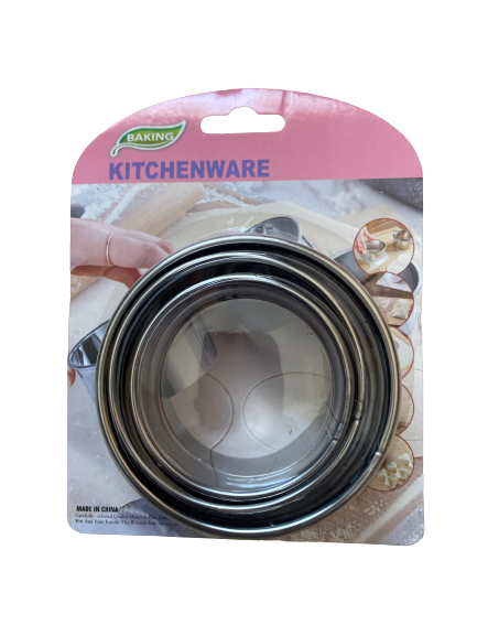 Metal cookie cutter, Round 3per set